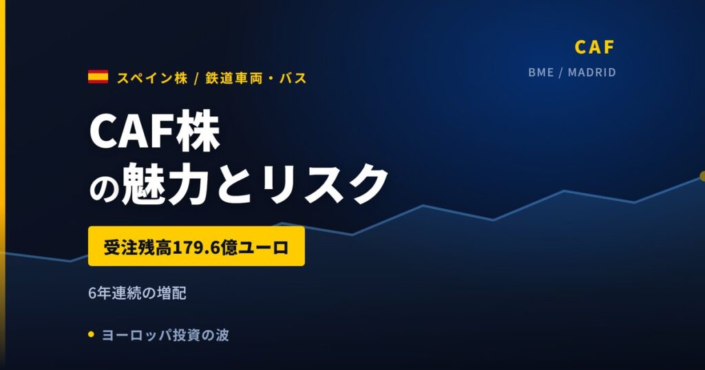 CAF株の魅力とリスク｜受注残179.6億ユーロと買い方【2026年】
