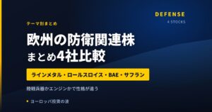 【2026年】欧州の防衛関連株まとめ｜ラインメタル・ロールスロイス・BAE・サフラン4社比較