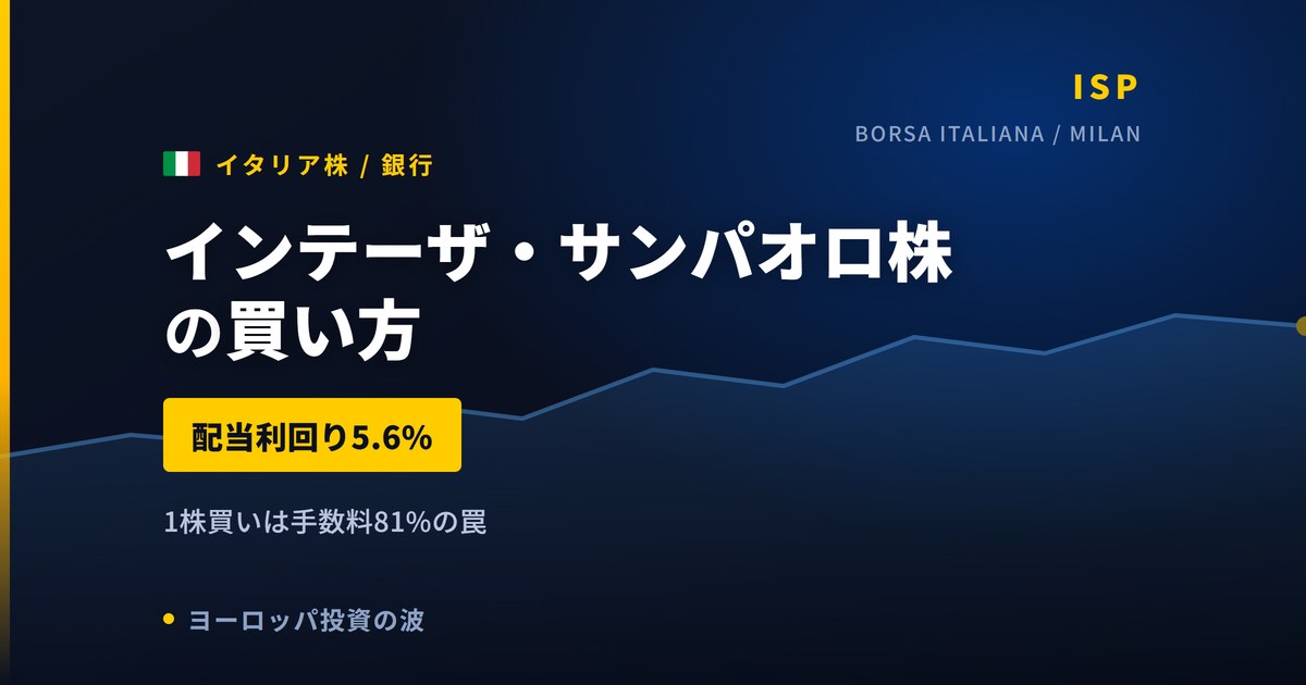 インテーザ・サンパオロ株の買い方｜配当5.61%でも1株買いは手数料81%【2026年】
