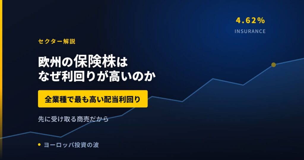 欧州の保険株はなぜ利回りが高いのか｜15社の実測で4.58%【2026年】