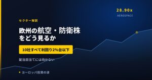欧州の航空・防衛株をどう見るか｜利回り1.22%・PER28.9倍の意味【2026年】