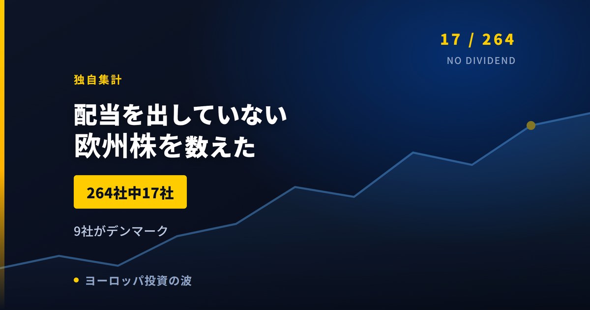 配当を出していない欧州株を数えた｜264社中17社、9社がデンマーク【2026年】