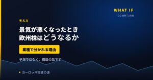 景気が悪くなったとき欧州株はどうなるか｜業種で分かれる理由【2026年】